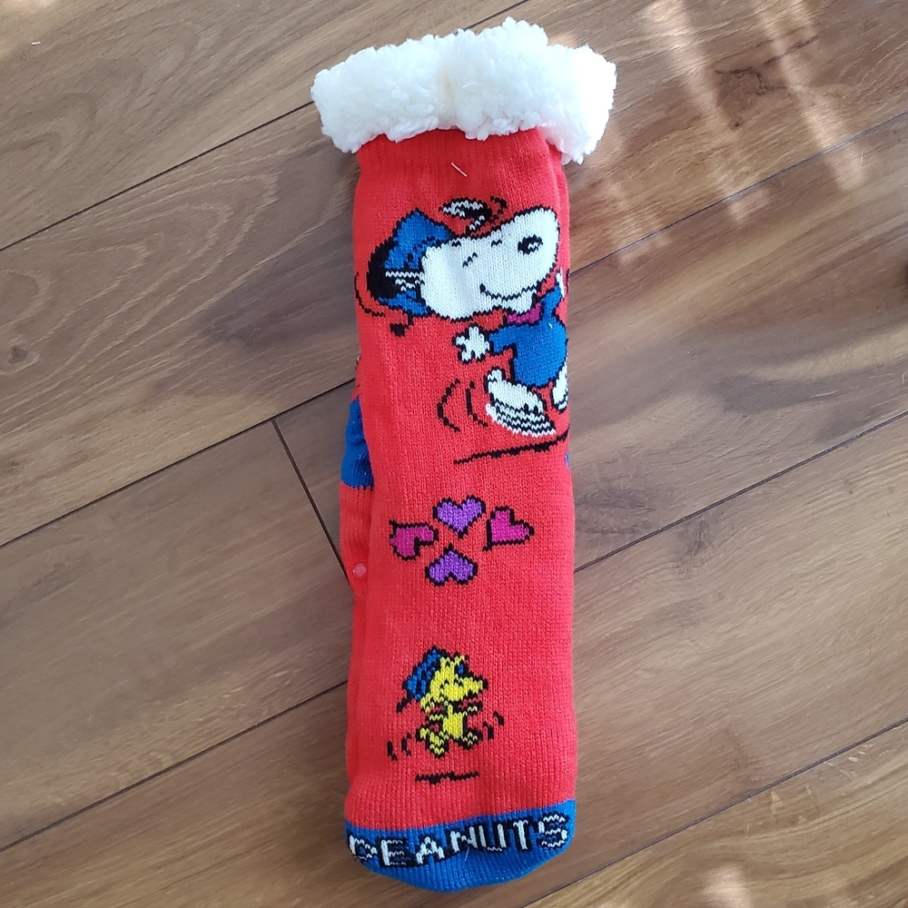 Peanuts Snoopy Woodstock Sherpa NonSlip Socks